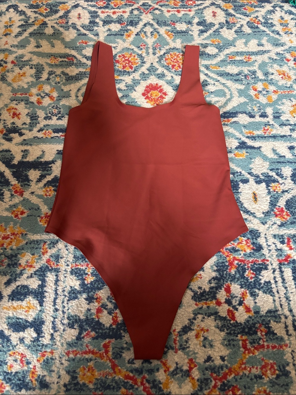 Rust Sleeveless Scoop Neck Bodysuit Parade